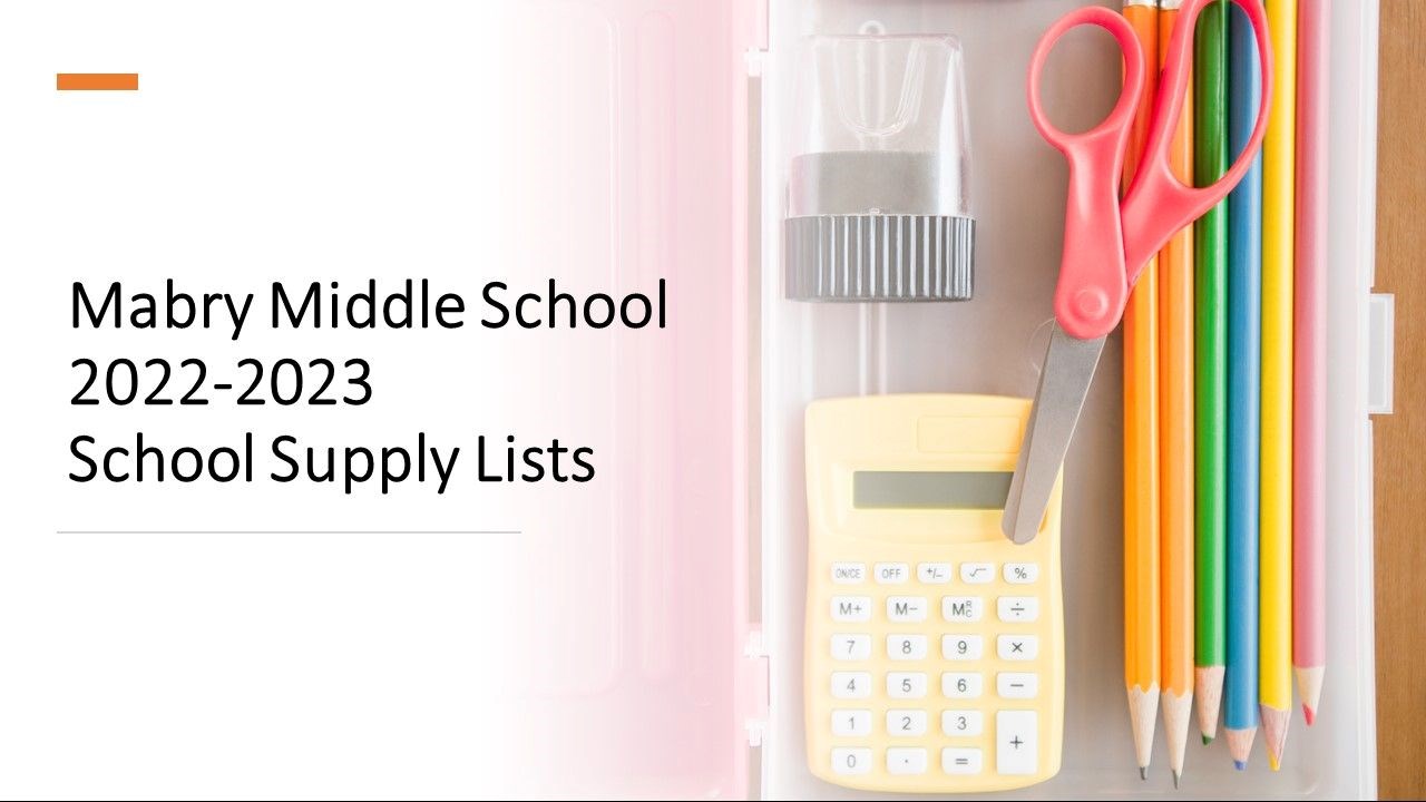 2022-2023 School Supply Lists